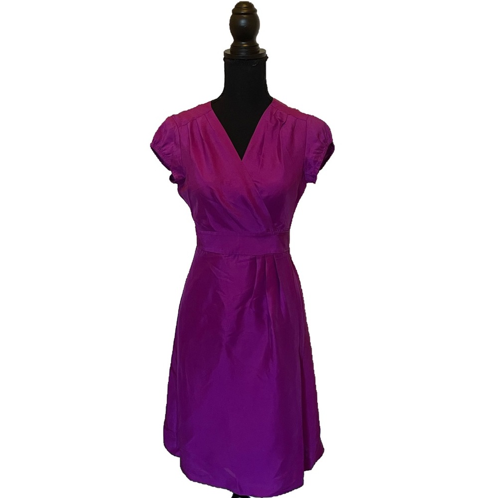 Banana Republic silk fuschia wrap dress with separate lining slip dress size 0P